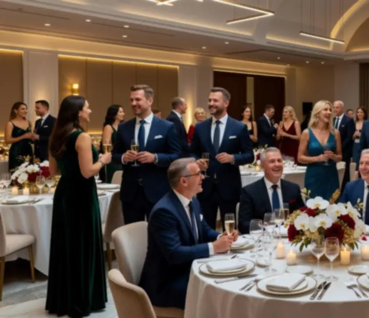 Gala firmowa w eleganckiej przestrzeni z nastrojowym światłem