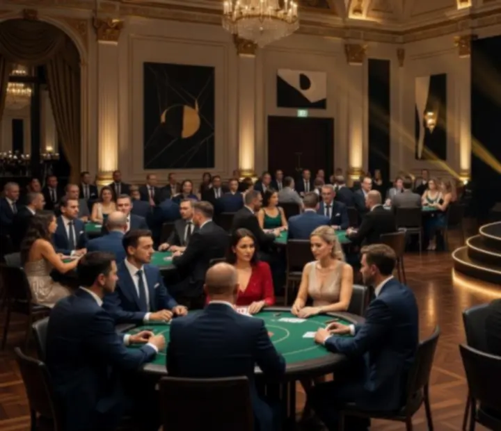 Gala jubileuszowa firmy w Krakowie z elegancką scenografią i stołami do pokera