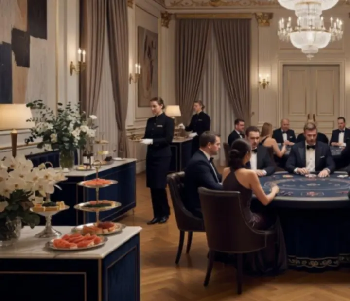 Elegancki event VIP w Gdańsku z luksusową aranżacją oraz stołami do pokera i blackjacka